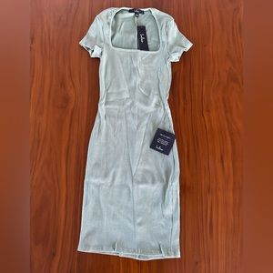 Lulu’s Ribbed Seafoam Green Dress